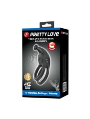 PRETTY LOVE GOODWIN ANILLO VIBRADOR DOBLE PARA PENE RECARGABLE NEGRO