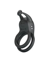 PRETTY LOVE GOODWIN ANILLO VIBRADOR DOBLE PARA PENE RECARGABLE NEGRO
