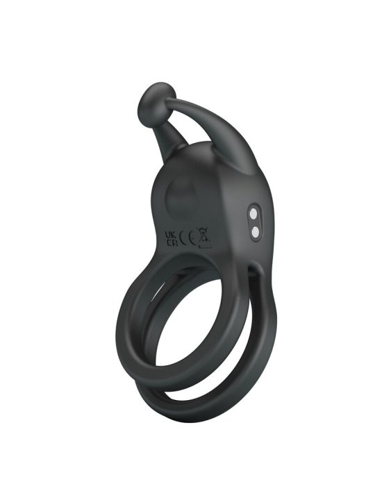PRETTY LOVE GOODWIN ANILLO VIBRADOR DOBLE PARA PENE RECARGABLE NEGRO