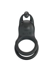 PRETTY LOVE GOODWIN ANILLO VIBRADOR DOBLE PARA PENE RECARGABLE NEGRO