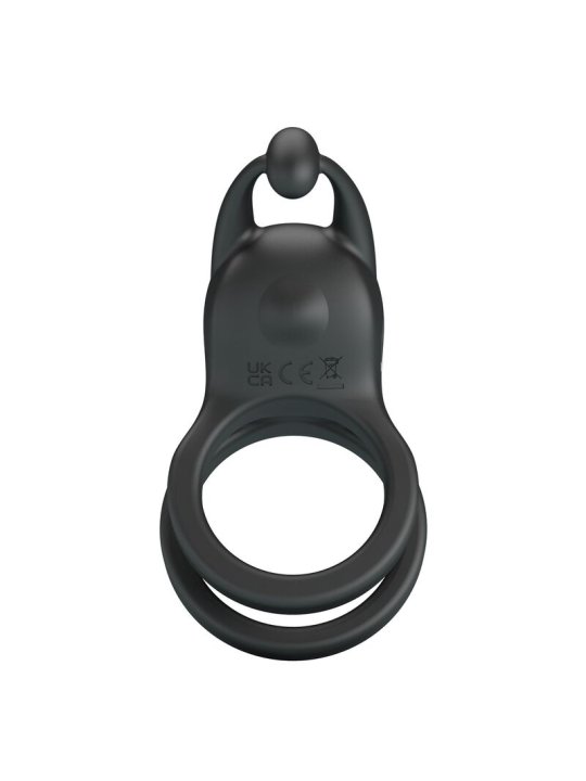 PRETTY LOVE GOODWIN ANILLO VIBRADOR DOBLE PARA PENE RECARGABLE NEGRO