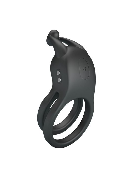 PRETTY LOVE GOODWIN ANILLO VIBRADOR DOBLE PARA PENE RECARGABLE NEGRO