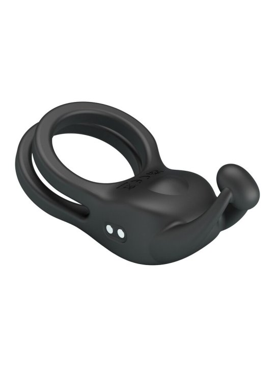 PRETTY LOVE GOODWIN ANILLO VIBRADOR DOBLE PARA PENE RECARGABLE NEGRO