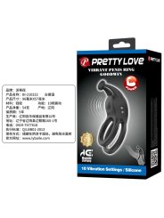 PRETTY LOVE GOODWIN ANILLO VIBRADOR DOBLE PARA PENE RECARGABLE NEGRO