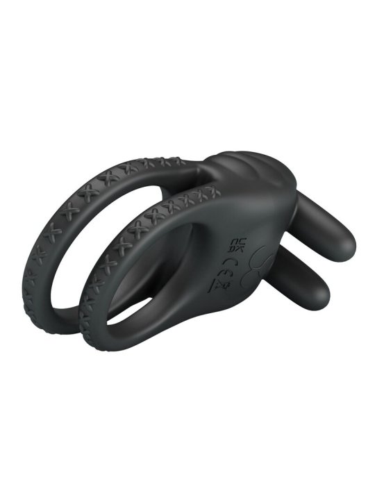 PRETTY LOVE SINI ANILLO PARA PENE VIBRADOR RECARGABLE 10 FUNCIONES NEGRO