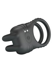 PRETTY LOVE SINI ANILLO PARA PENE VIBRADOR RECARGABLE 10 FUNCIONES NEGRO