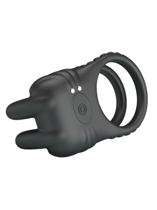 PRETTY LOVE SINI ANILLO PARA PENE VIBRADOR RECARGABLE 10 FUNCIONES NEGRO