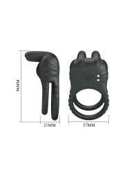 PRETTY LOVE SINI ANILLO PARA PENE VIBRADOR RECARGABLE 10 FUNCIONES NEGRO