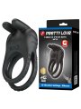 PRETTY LOVE SINI ANILLO PARA PENE VIBRADOR RECARGABLE 10 FUNCIONES NEGRO
