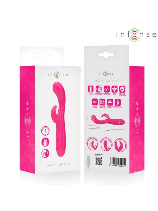 INTENSE AMARA VIBRADOR CON LENGUA ESTIMULADORA 10 VIBRACIONES ROSA