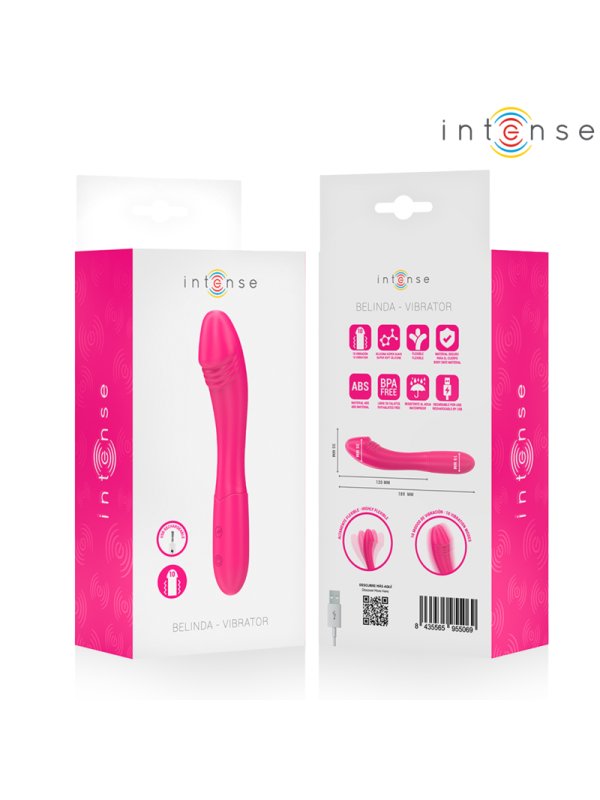 INTENSE BELINDA VIBRADOR 19 CM FLEXIBLE 10 VIBRACIONES ROSA