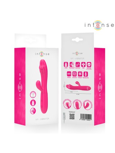 INTENSE IVY VIBRADOR FLEXIBLE 10 VIBRACIONES CON LENGUA ESTIMULADORA ROSA