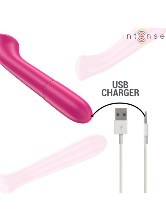 INTENSE PATY VIBRADOR 19 CM FLEXIBLE 10 VIBRACIONES MODELO 2 ROSA
