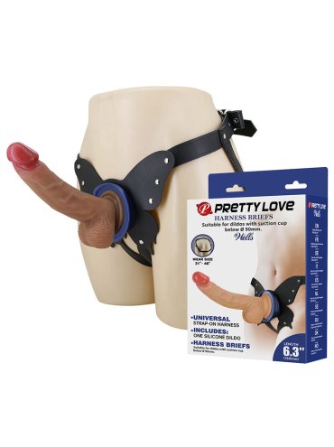 PRETTY LOVE YETI ARNES STRAP ON CON DILDO Y VENTOSA CARNE