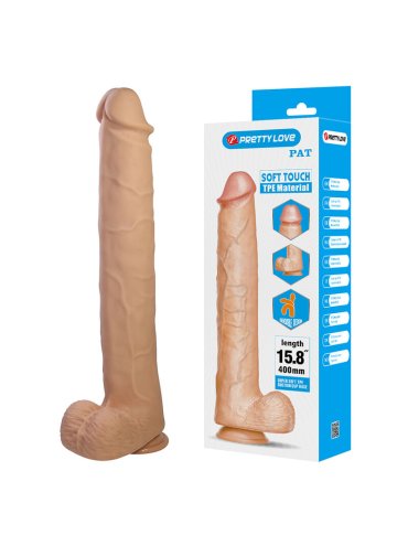 PRETTY LOVE PAT DILDO REALISTICO FLEXIBLE CON VENTOSA NATURAL 40 CM O 6 CM