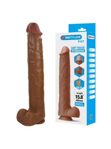 PRETTY LOVE PAT DILDO REALISTICO FLEXIBLE CON VENTOSA 40 CM O 6 CM MARRON