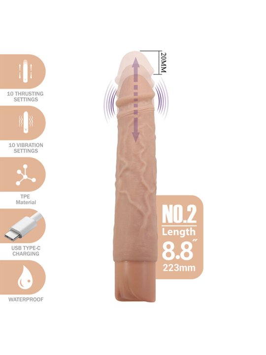 PRETTY LOVE KESSLER DILDO VIBRADOR REALISTA 10 MODOS DE VIBRACION Y 10 DE EMPUJE 22 CM NATURAL