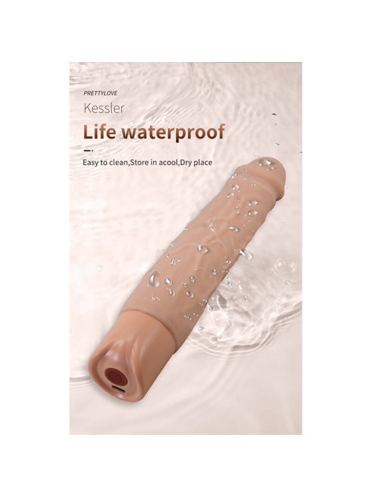 PRETTY LOVE KESSLER DILDO VIBRADOR REALISTA 10 MODOS DE VIBRACION Y 10 DE EMPUJE 22 CM NATURAL