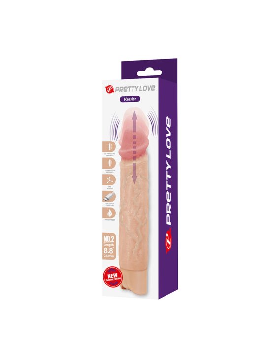 PRETTY LOVE KESSLER DILDO VIBRADOR REALISTA 10 MODOS DE VIBRACION Y 10 DE EMPUJE 22 CM NATURAL