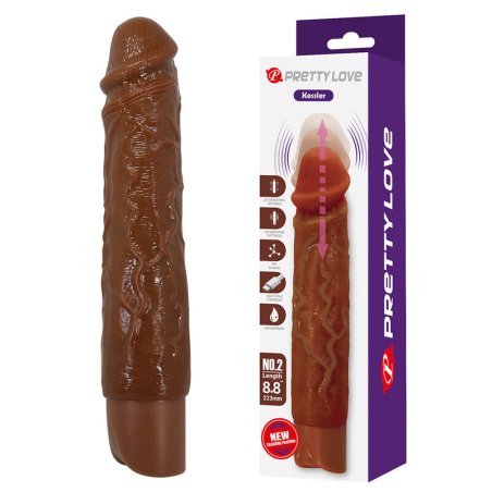 PRETTY LOVE KESSLER DILDO VIBRADOR REALISTA 10 MODOS DE VIBRACION Y 10 DE EMPUJE 22 CM MARRON