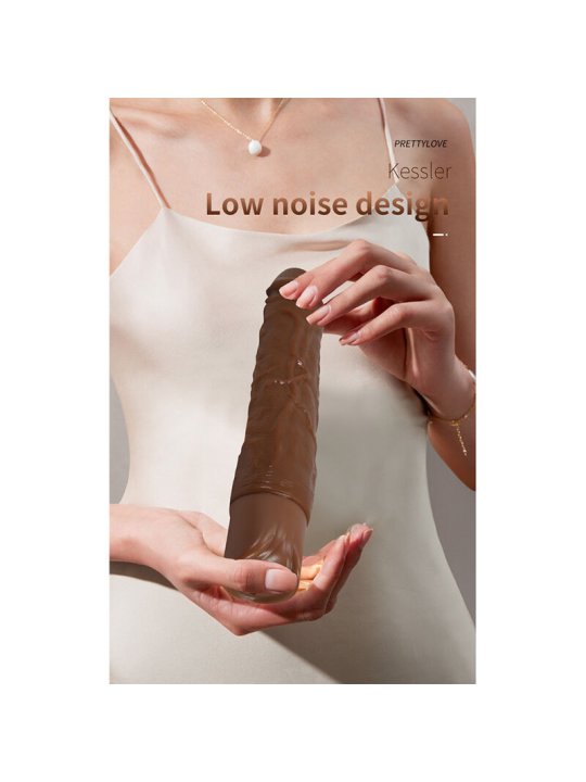 PRETTY LOVE KESSLER DILDO VIBRADOR REALISTA 10 MODOS DE VIBRACION Y 10 DE EMPUJE 22 CM MARRON
