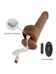 PRETTY LOVE TOMMY VIBRADOR REALISTICO CON EMPUJE MARRON OSCURO CONTROL REMOTO