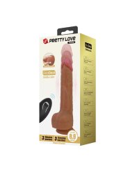 PRETTY LOVE TOMMY VIBRADOR REALISTICO CON EMPUJE MARRON OSCURO CONTROL REMOTO