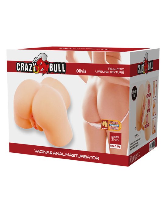 CRAZY BULL OLIVIA MASTURBADOR VAGINAL Y ANAL DOBLE CON VIBRACION