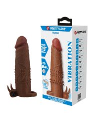 PRETTY LOVE QUILLON FUNDA PARA PENE VIBRADORA 20 CM O 4 CM COLOR MARRON