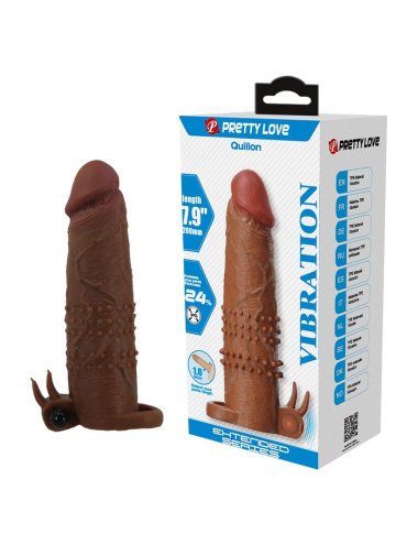 PRETTY LOVE QUILLON FUNDA PARA PENE VIBRADORA 20 CM O 4 CM COLOR MARRON