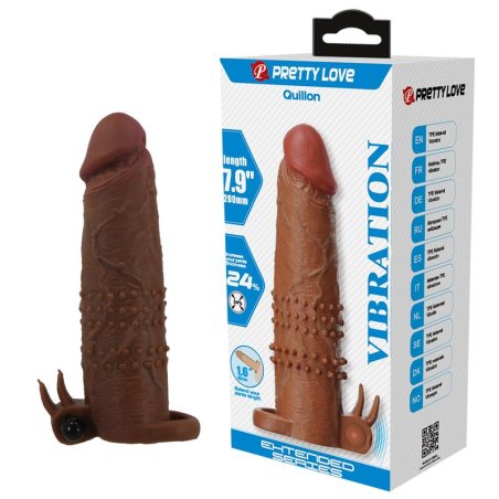 PRETTY LOVE QUILLON FUNDA PARA PENE VIBRADORA 20 CM O 4 CM COLOR MARRON