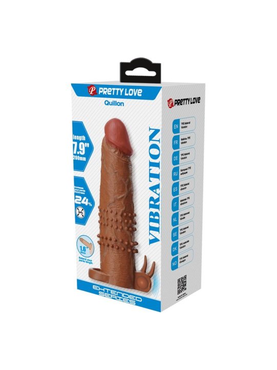 PRETTY LOVE QUILLON FUNDA PARA PENE VIBRADORA 20 CM O 4 CM COLOR MARRON