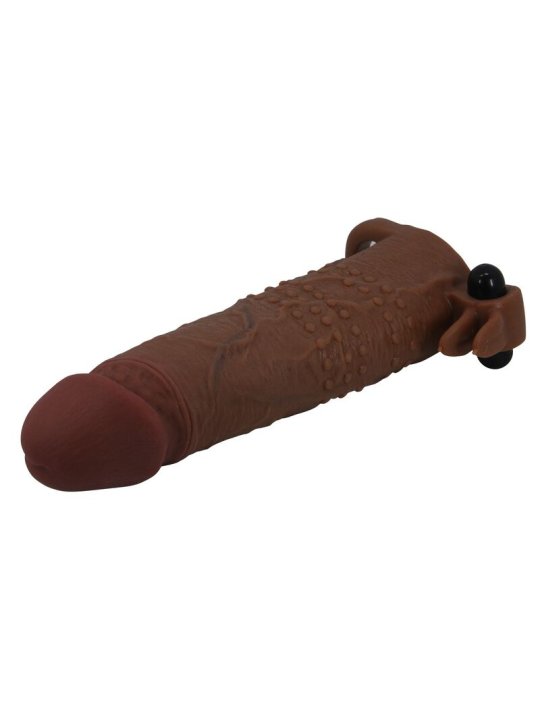 PRETTY LOVE QUILLON FUNDA PARA PENE VIBRADORA 20 CM O 4 CM COLOR MARRON