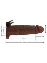 PRETTY LOVE QUILLON FUNDA PARA PENE VIBRADORA 20 CM O 4 CM COLOR MARRON