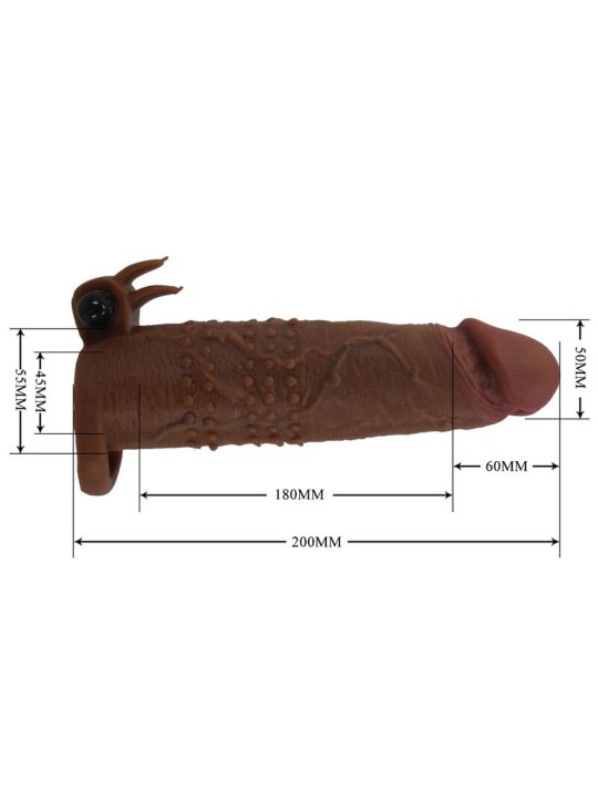PRETTY LOVE QUILLON FUNDA PARA PENE VIBRADORA 20 CM O 4 CM COLOR MARRON