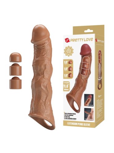 PRETTY LOVE FUNDA EXTENSORA PARA PENE AJUSTABLE 28 CM O 45 CM COLOR MARRON