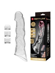 PRETTY LOVE FUNDA EXTENSORA PARA PENE AJUSTABLE 28 CM O 45 CM COLOR TRANSPARENTE