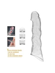 PRETTY LOVE FUNDA EXTENSORA PARA PENE AJUSTABLE 28 CM O 45 CM COLOR TRANSPARENTE