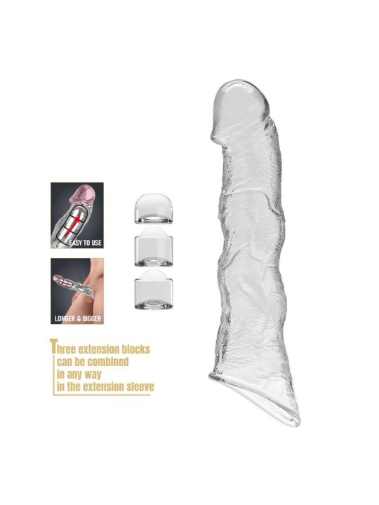 PRETTY LOVE FUNDA EXTENSORA PARA PENE AJUSTABLE 28 CM O 45 CM COLOR TRANSPARENTE
