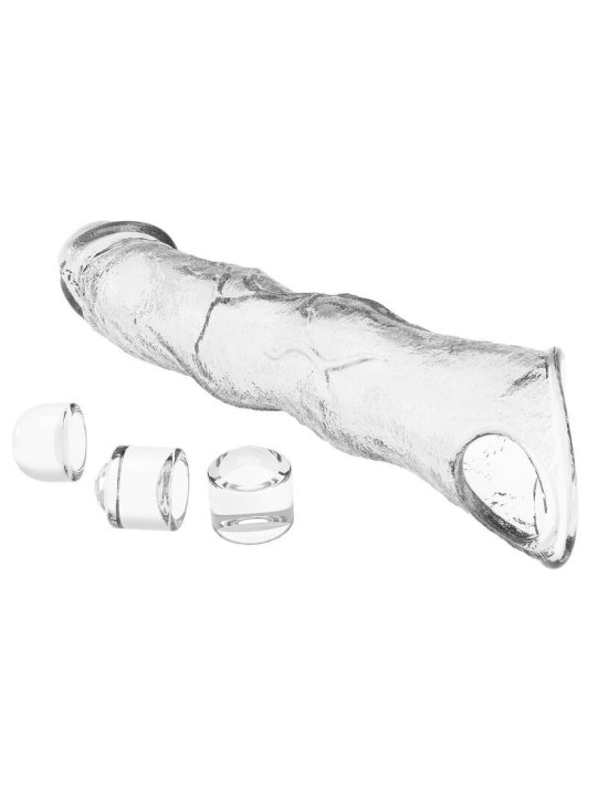 PRETTY LOVE FUNDA EXTENSORA PARA PENE AJUSTABLE 28 CM O 45 CM COLOR TRANSPARENTE