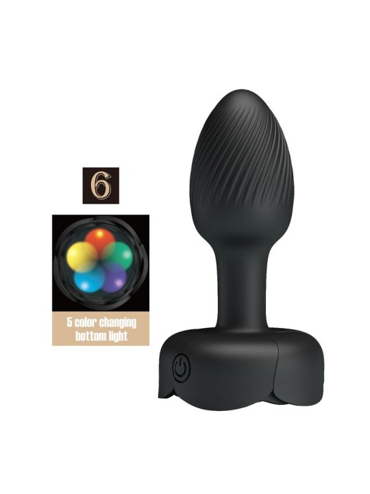 PRETTY LOVE PLUG ANAL VIBRADOR 10 MODOS RECARGABLE NEGRO