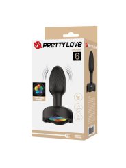 PRETTY LOVE PLUG ANAL VIBRADOR 10 MODOS RECARGABLE NEGRO