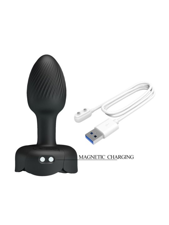 PRETTY LOVE PLUG ANAL VIBRADOR 10 MODOS RECARGABLE NEGRO