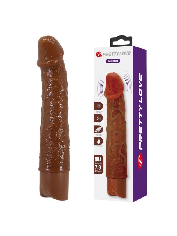 PRETTY LOVE LEONARDO VIBRADOR REALISTICO 20 CM O 4 CM COLOR MARRON