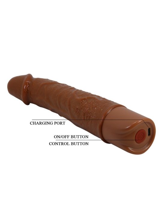 PRETTY LOVE LEONARDO VIBRADOR REALISTICO 20 CM O 4 CM COLOR MARRON