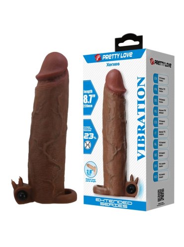 PRETTY LOVE XERXES FUNDA PARA PENE VIBRADORA 22 CM O 45 CM COLOR MARRON