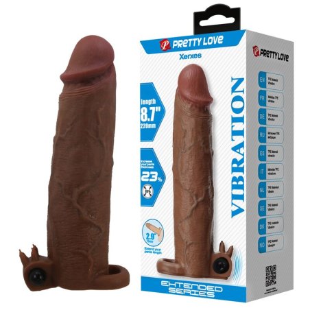 PRETTY LOVE XERXES FUNDA PARA PENE VIBRADORA 22 CM O 45 CM COLOR MARRON
