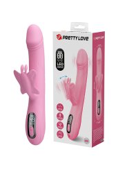 PRETTY LOVE BELLA VIBRADOR RABBIT CON ESTIMULACION MARIPOSA Y LED ROSA