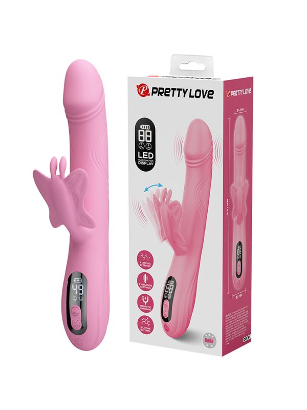 PRETTY LOVE BELLA VIBRADOR RABBIT CON ESTIMULACION MARIPOSA Y LED ROSA
