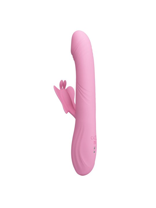 PRETTY LOVE BELLA VIBRADOR RABBIT CON ESTIMULACION MARIPOSA Y LED ROSA